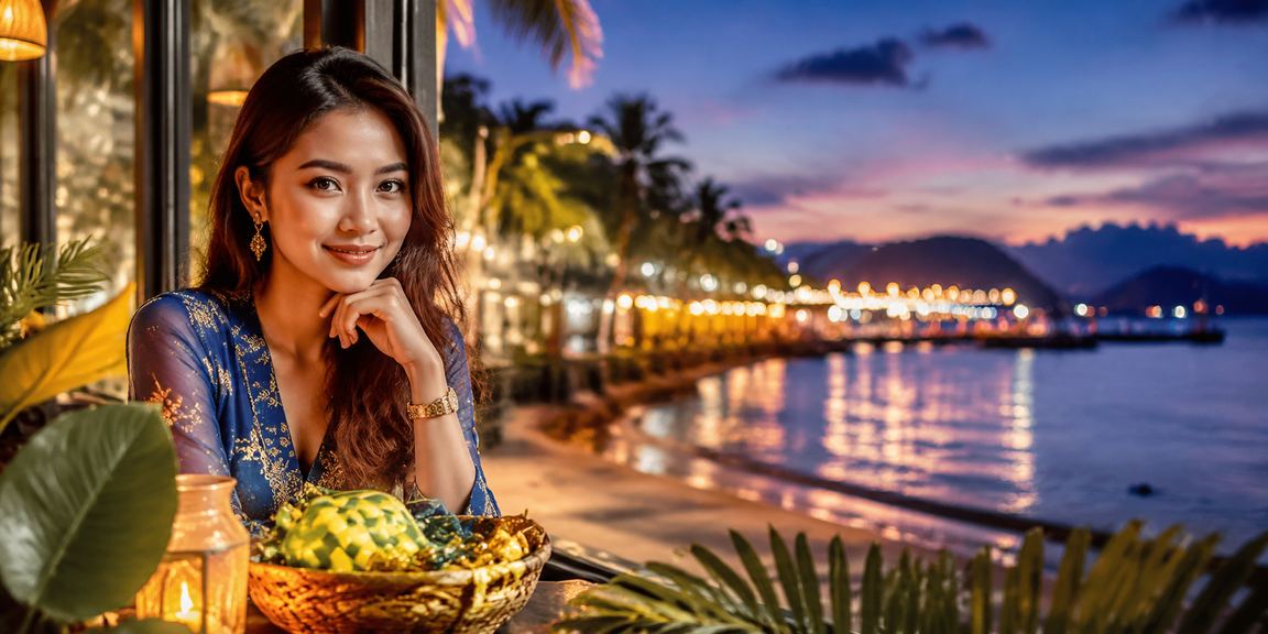Suasana kasino hiburan bergaya Malaysia dengan pencahayaan dan suasana malam yang menarik